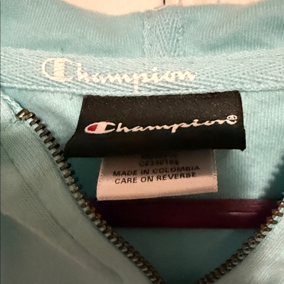 Champion {Girls Large} Aqua Blue Quarter- Zip Hoodie - Picture 2 of 10